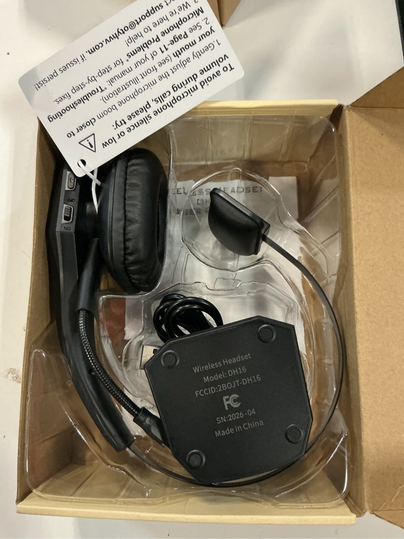 Condition photo showing New/Like New for trucker bluetooth headset with charging base, wireless hands-free headset with noise canceling mic & mute button, 56hrs working time pc headsets for cell phones, computer, truck driver black