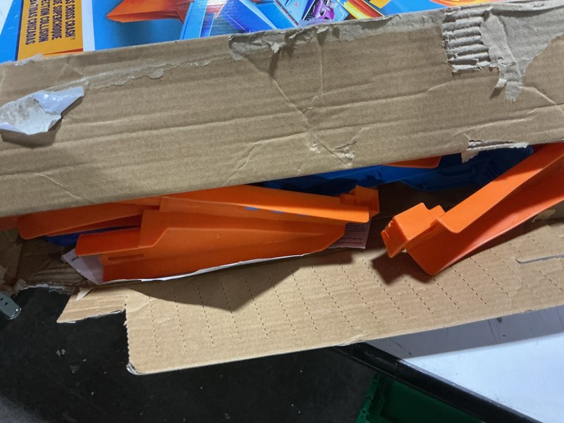 Condition photo showing Good Condition for Hot Wheels Track Set with 1:64 Scale Toy Car  Criss-Cross Crash Track with Motorized Booster
