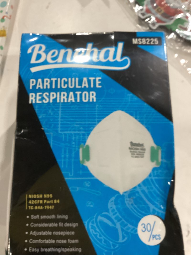 Condition photo showing New/Like New for NIOSH Approved N95 Mask Particulate Respirators, Pack of 30 N95 Face Masks, Individually Wrapped, White 30 Pack - White