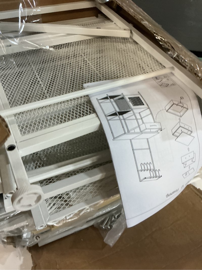 Condition photo showing As Is for SWTYMIKI Coffee Bar with Hanging Rack - Farmhouse Coffee Stand Station Multi-Purpose Buffet Sideboard Cabinet with Drawers - Kitchen Bar Table for Living Room, Corner, Small Space, Natural Natural Coffee Station with Hanging Rack