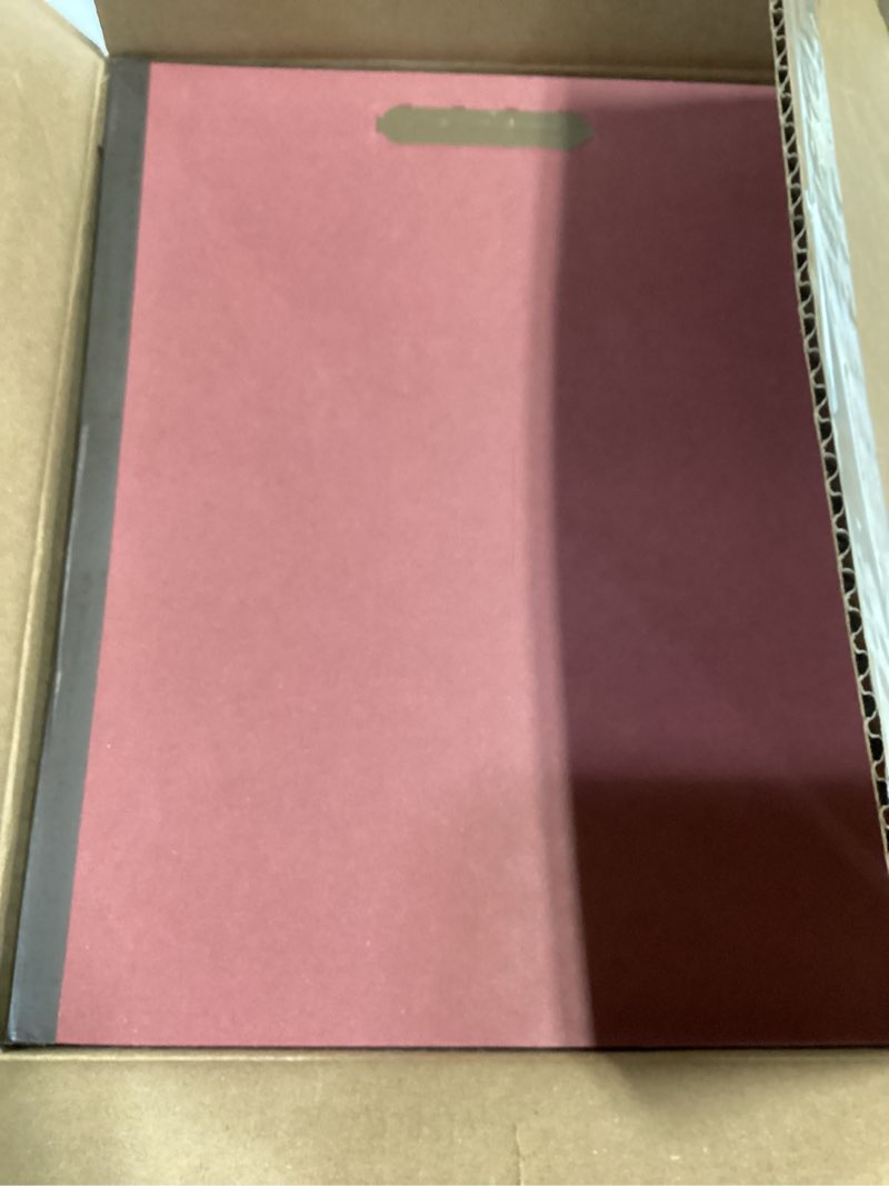 Condition photo showing Good Condition for Amazon Basics Classification Folder with Prongs, 100% Recycled, 2 Dividers, 2" Embedded, Letter Size, Red, 10-Pack