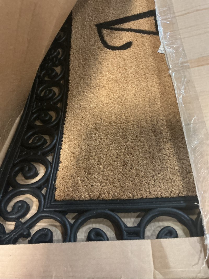 Condition photo showing Good Condition for calloway mills 104132436 gabriel monogram doormat, 24" x 36", natural/black (a) 2' x 3' (rectangular)