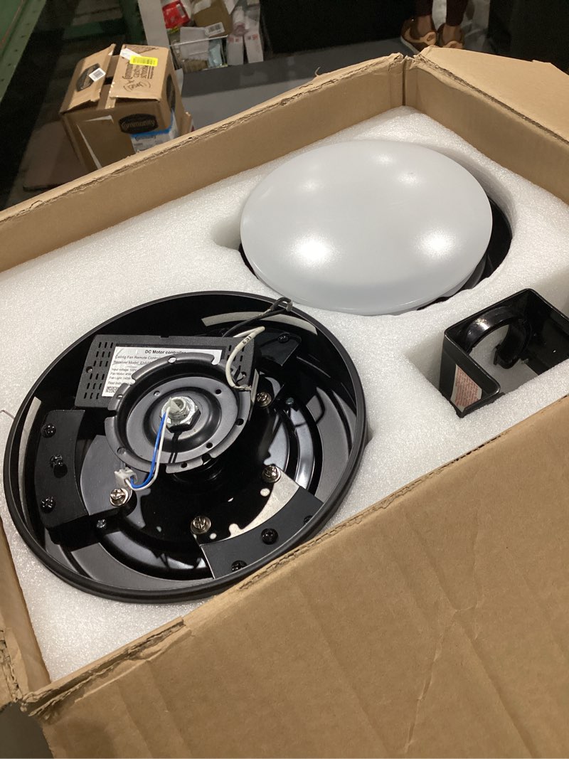 Condition photo showing As Is for iten incomplete))))))))))42 inch ceiling fans with lights: low profile ceiling fan with light and remote - flush mount ceiling fan 3 blades 6 speeds reversible 3cct dimmable for bedroom living room indoor,black black-flush mount