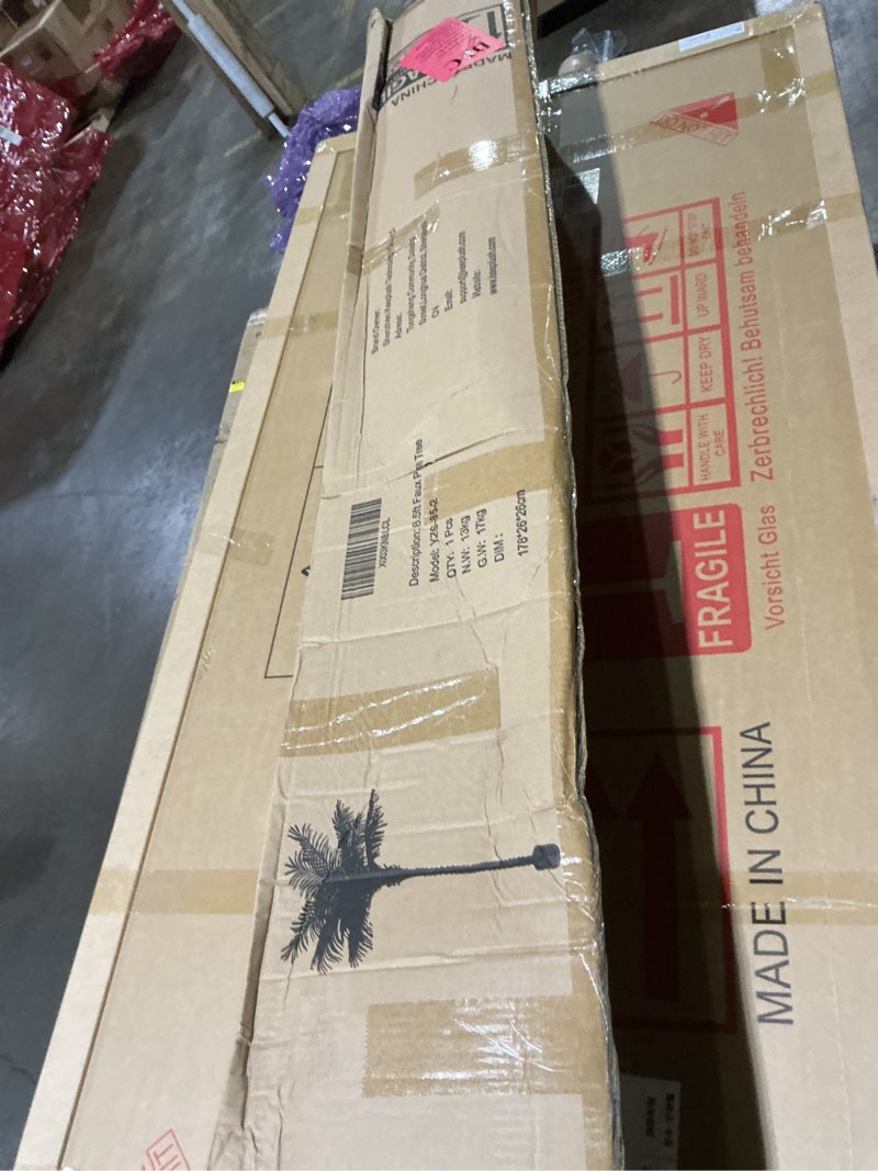 Condition photo showing Good Condition for 8.5ft Tall Artificial Phoenix Palm Tree for Outdoors Indoor Decor, Large Faux Coconut Silk Palm Tree Tropical Fake Tree Perfect for Outside Patio Poolside Porch Home Office Decor (Set of 2) Phoenix Palm (2 Pack) 8.5ft