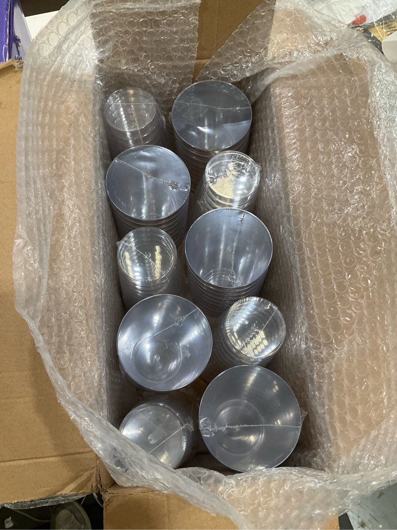 Condition photo showing Good Condition for liyh 100 gold plastic cups - 16 oz clear and gold rim plastic wine cups,big size fancy disposable party cups plastic gold beverage drinking cups for party & wedding