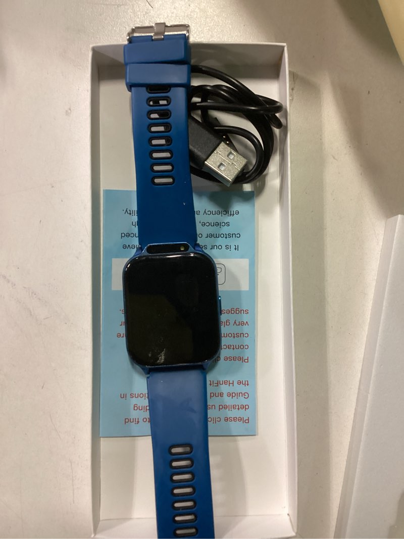Condition photo showing As Is for Kids Smart Watch with Fitness Tracker, Waterproof, Heart Rate/Sleep Monitor, Sport Mode, Camera, Video, Recorder, Music, DIY Wallpaper, Game, SOS Button, NO APP/Phone, Gifts for Boy Girl 4-13 Year Old Blue (similar item)