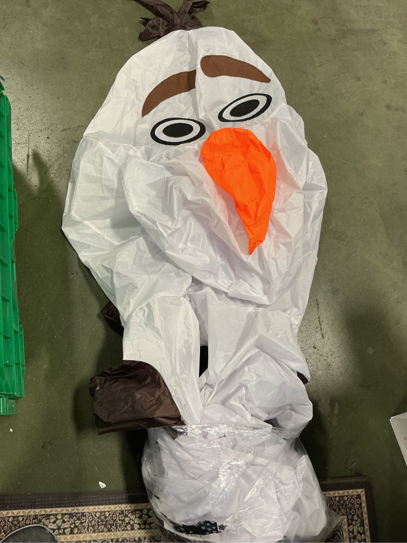 Condition photo showing As Is for Longteng Olaf Costume Adult Inflatable Costume Men Fancy Dress Halloween Blow Up Suit Cosplay Party