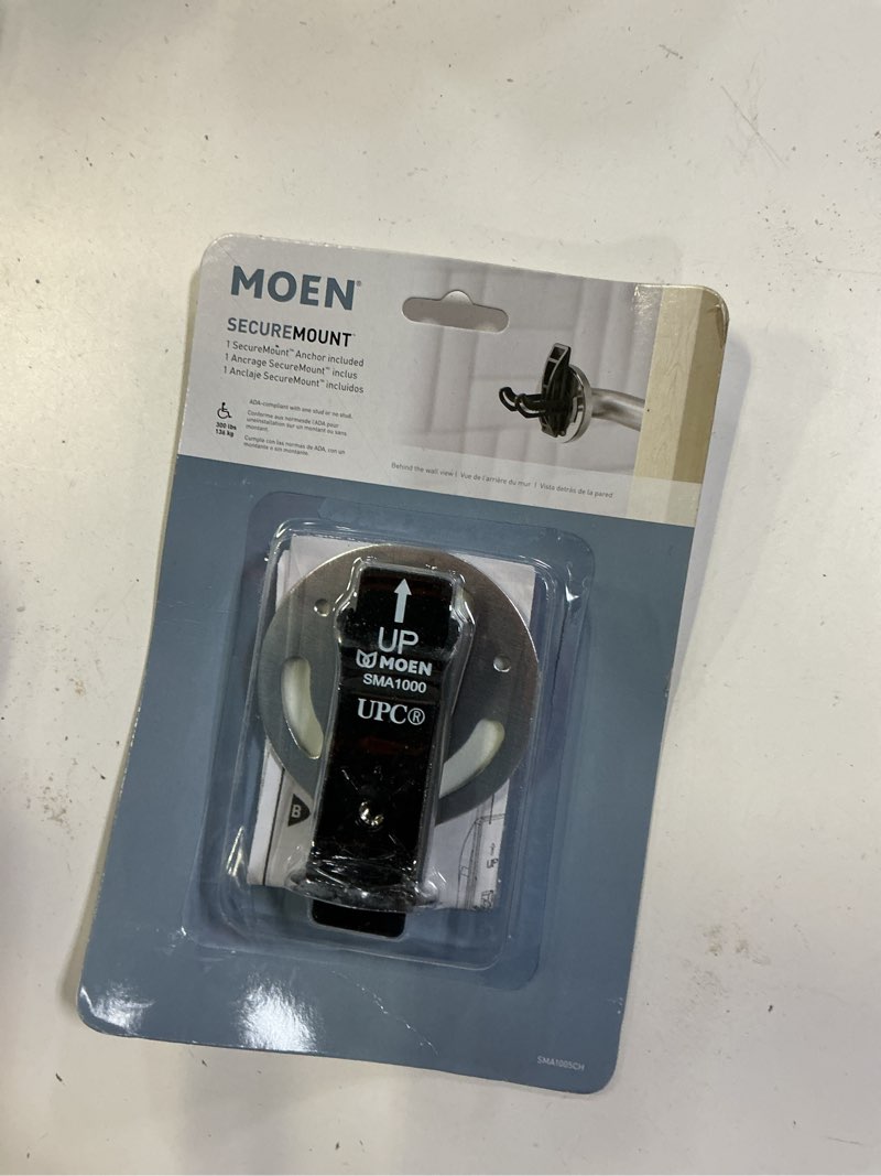 Condition photo showing New/Like New for moen sma1005ch home care securemount anchor, 1 anchor, chrome 1 count (pack of 1)