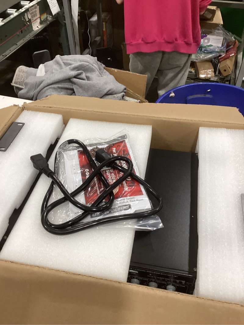 Condition photo showing As Is for Pyle 12-Channel Wireless Bluetooth Power Amplifier - 6000 Watts Maximum Power Output, Multi-Zone Audio Source Mixer Receiver with USB, SD, AUX Inputs, and Digital LED Display Panel - PT12050CH.5