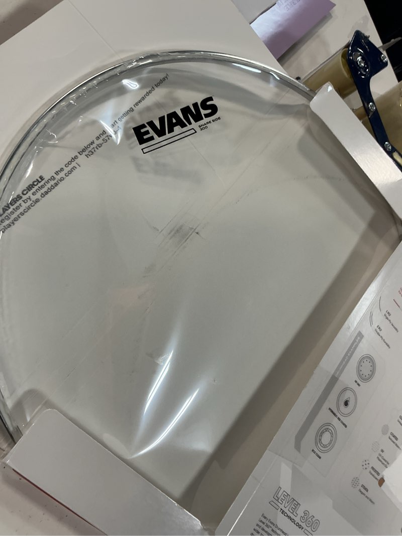 Condition photo showing As Is for Evans Drum Head - Clear 300 Snare Side Drumhead, 14 Inch
