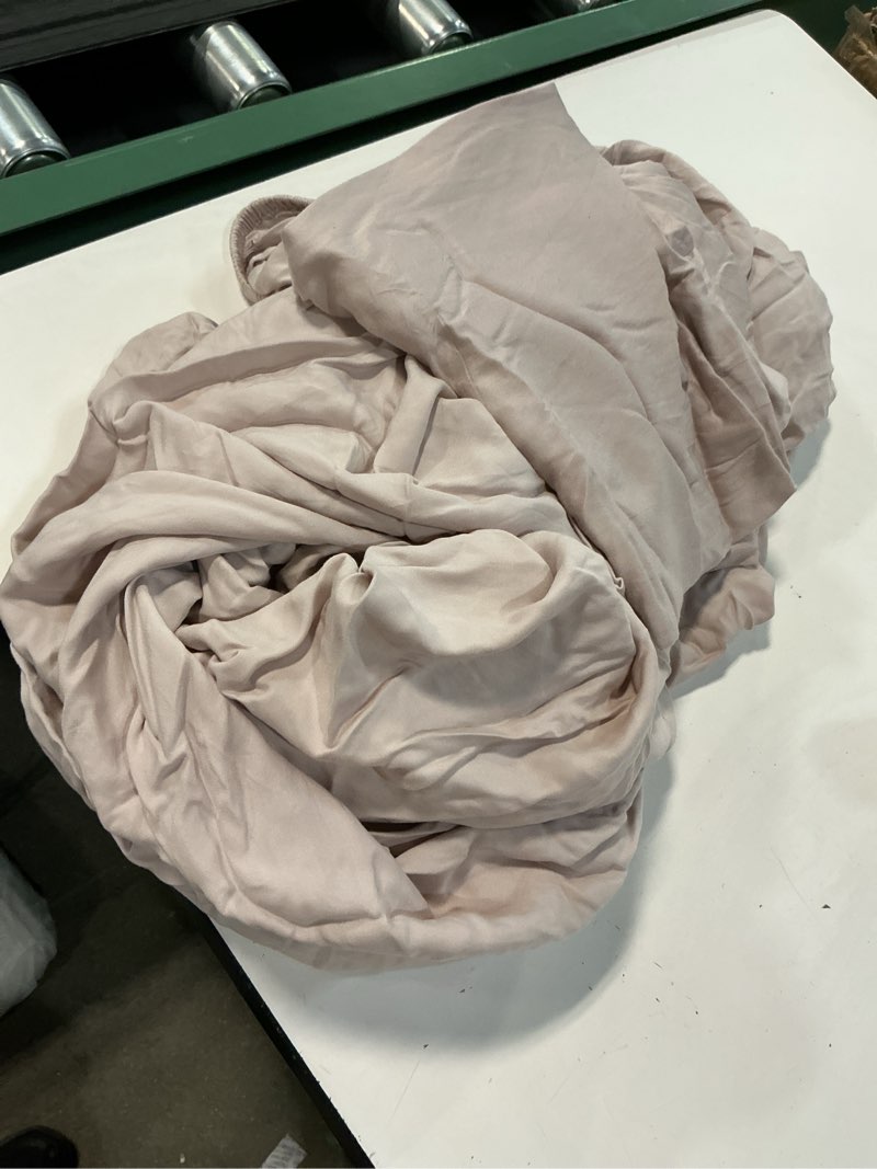 Condition photo showing As Is for cozy earth luxury bed sheet set - 100% viscose from bamboo fabric, ultra-soft & breathable, fits regular & deep pocket mattresses up to 20\" - 4 pieces queen sheet set driftwood (3 pieces only)