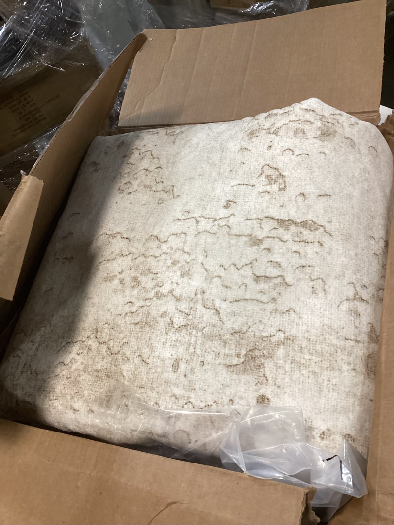 Condition photo showing As Is for (Similar)(unknown size) Area Rugs 8x10 Living Room: Washable Rug Modern Abstract Large Rugs Soft Non Slip Neutral Rug Stain Resistant Indoor Carpet for Bedroom Kitchen Dining Room Table Nursery Home Office Rugs(Beige,8'x10')
