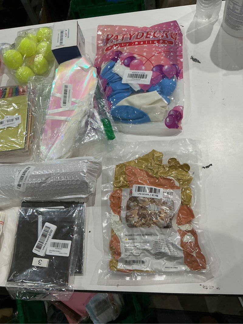 assorted celebration/decoration supplies (may include a variety of styles, colors, and themes)