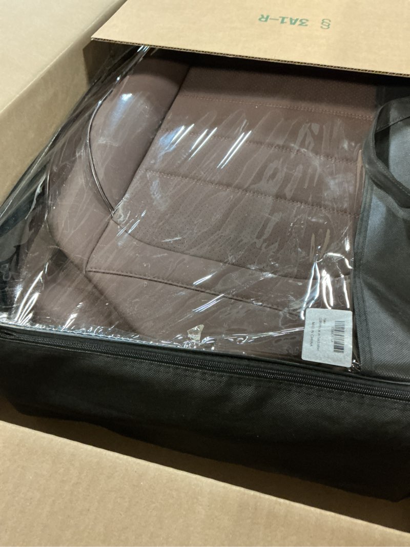 Condition photo showing New/Like New for brown car seat covers full set, universal faux leather seat covers for cars 5 seats, waterproof leather car seat covers, comfortable automotive seat covers for most sedans trucks suvs fullset brown1