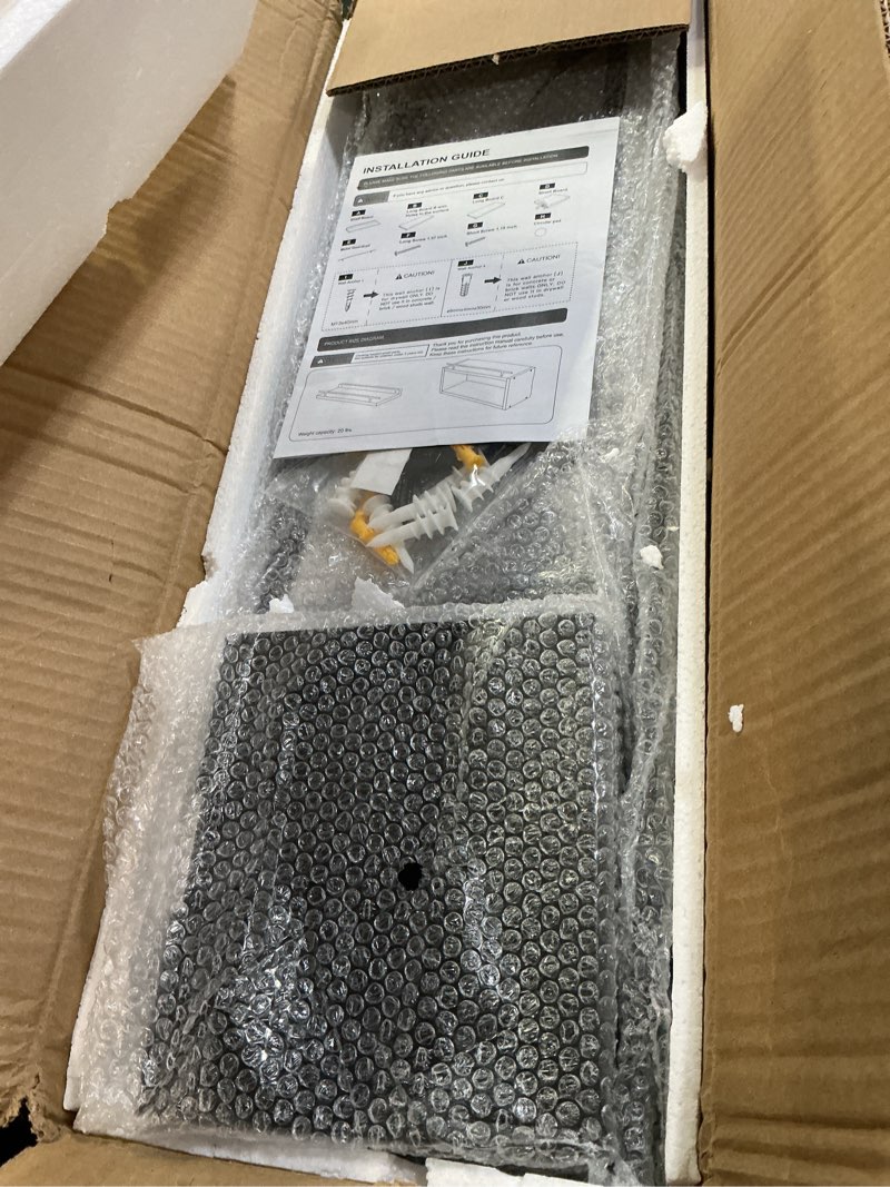 Condition photo showing Good Condition for Floating Corner Shelves for Wall, Corner Wall Mounted Shelf for Home Décor Storage, Rustic Wood Shelves for Room, Bathroom, Bedroom & Kitchen -(4, Black) 4 Black