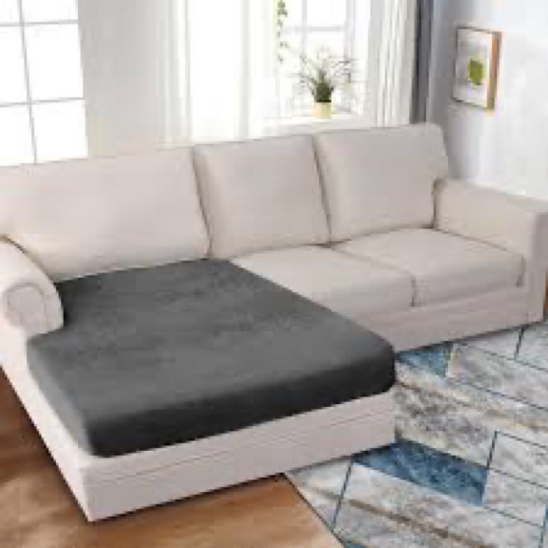 Imnopqr T Cushion Chair Cover Leather-Look 1PC Stretch Chair Seat Slipcover for Living Room Individu