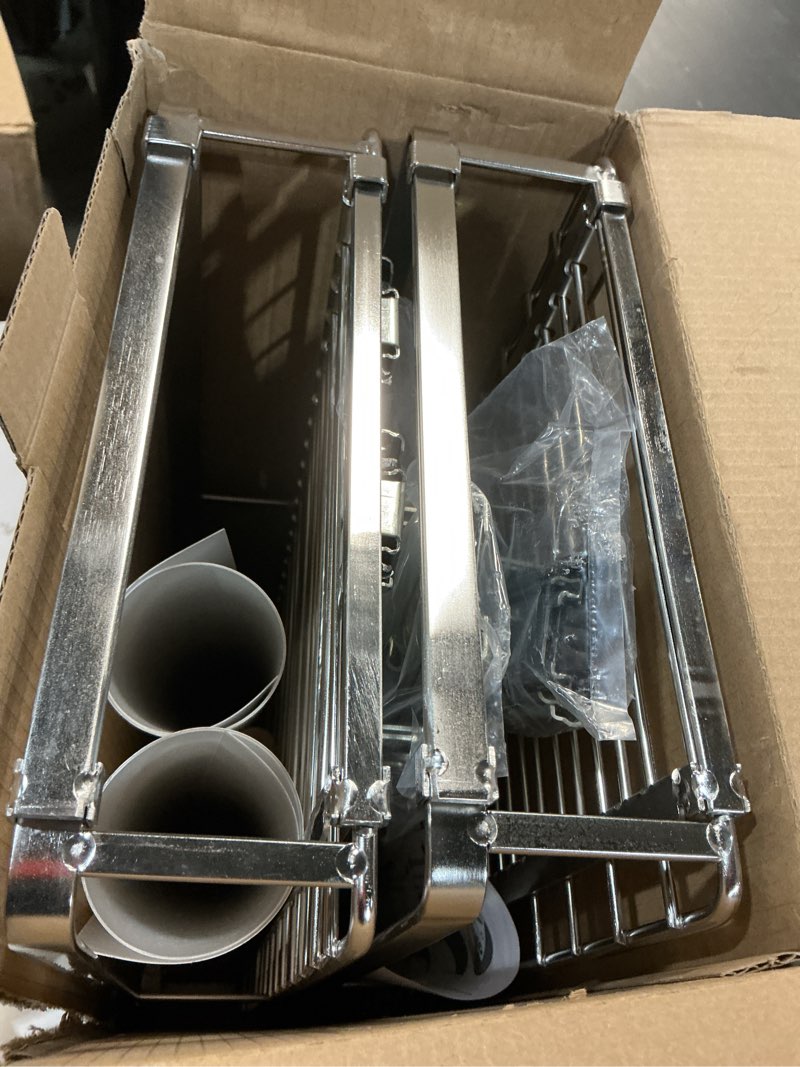 Condition photo showing Good Condition for (Similar)2Pack Expandable Pull Out Cabinet Organizer, Adjustable Width:17.1~28''W x 22.5''D Under Sink Organizer, Drawer Storage Shelves for Kitchen, Bathroom, Closet, Pantry, Cupboard, Pots, Pans Large, 17.1~28'' W x 22.5''D/Side-Mount 2Pack