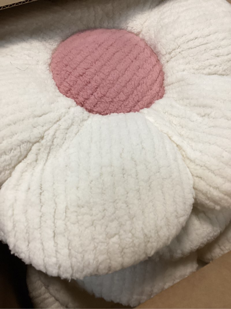 Condition photo showing Good Condition for beeveer 10 pcs cute flower pillow 15.75 inch flower plush throw pillow aesthetic decorative seating cushion for spring back to school first day of school sofa couch bed decor(monochrome,white) monochrome style white
