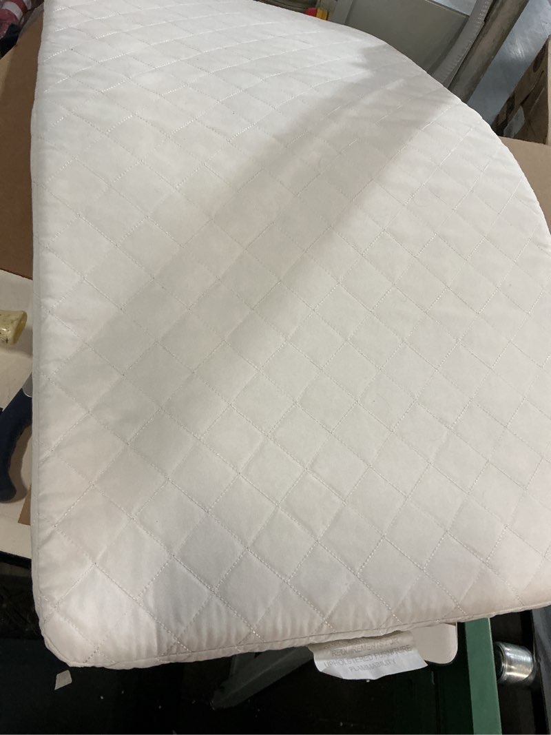 Condition photo showing Good Condition for baby bassinet mattress, breathable, hypoallergenic, premium foam, non-toxic, rectangle shaped with removal waterproof cover,18" x 32" x 2'' white rectangle 18" x 32"