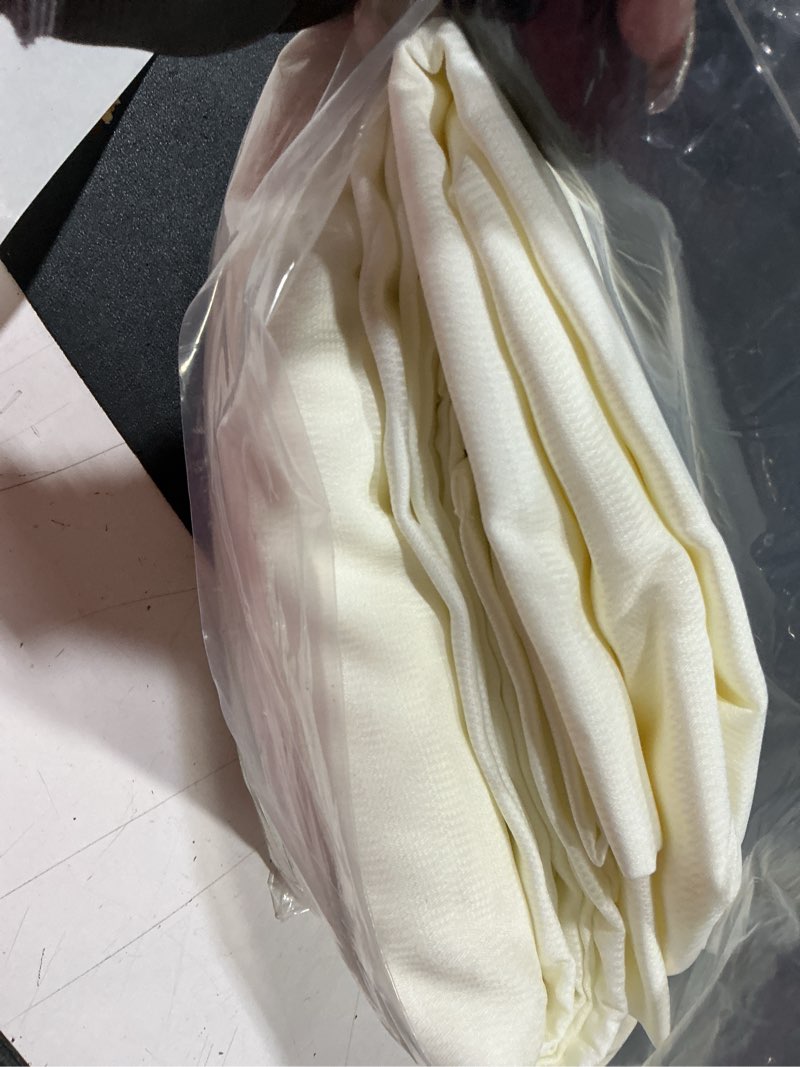 Condition photo showing Good Condition for nicetown light filtering linen sheer curtains 90 inches long for bedroom | ivory white semi sheer window draperies for dinging room, non-see- through privacy grommet top drapes, 2 panels 52"w x 90"l (pack of 2) ivory white