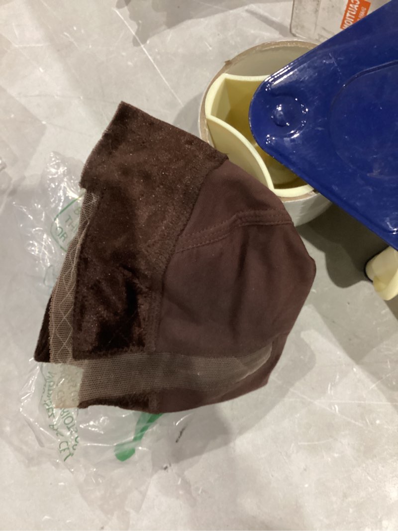 Condition photo showing As Is for milano collection lace wig grip cap for women, adjustable wig caps for women non slip with headband to secure lace top perfectly in place, one size fits all, one size fits all, chocolate brown chocolate brown, 1 pack