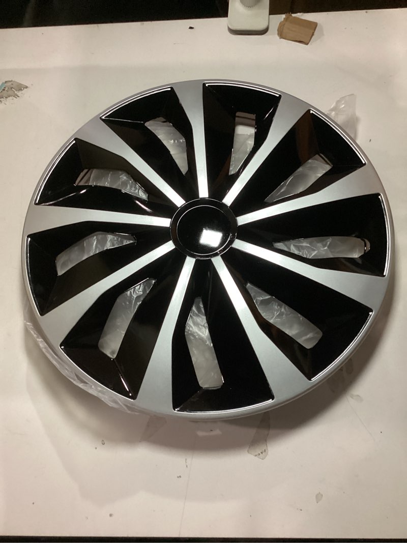 Condition photo showing Good Condition for Hubcap Wheel Cover Replacement R17 Hub Caps Universal-Fit Steel Wheel Rim Cover ABS Material Exterior Accessories for Car Truck SUV -Set of 4?17-inch?Silver-Black? TT-Silver-Black 17-inch
