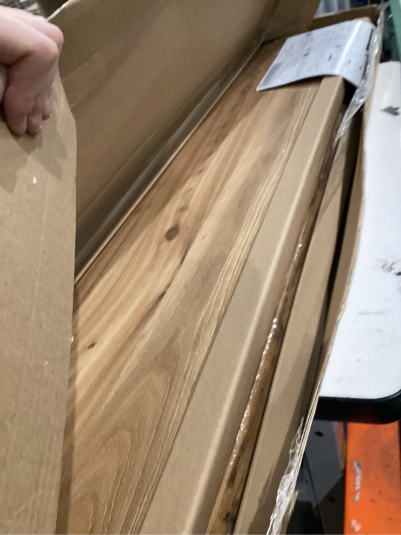 Condition photo showing As Is for vivelove live edge floating shelves solid wood, elm shelves for wall with invisible bracket for living room bedroom bathroom office book, rustic farmhouse wooden shelf, 40 inch set of 2- walnut walnut 2 40”,set of 2