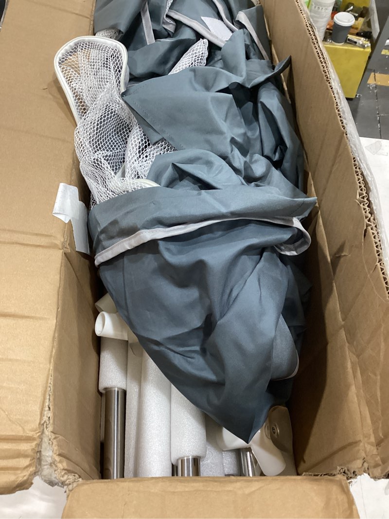 Condition photo showing As Is for COMOMY Playpens for Babies and Toddlers, 79"x71" Baby Playard Extra Large, Safe and Non-Slip Baby Fence, Full Mesh Design, Indoor & Outdoor Kids Activity Center, Baby Play Pens (Dark Grey) Dark Grey 79"x71"