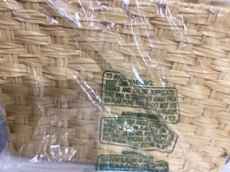 Condition photo showing New/Like New for 23in Christmas Tree Collar Rattan, Square Tree Collar Handwoven Disassemble, Gold Tree Collar Wicker Rustic Metal Frame for Pencil Tree