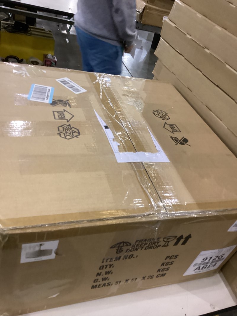 Condition photo showing As Is for Phrylix 20" Gold Fandelier Crystal Ceiling Fans with Lights, Cage Gold Chandelier Ceiling Fan with L