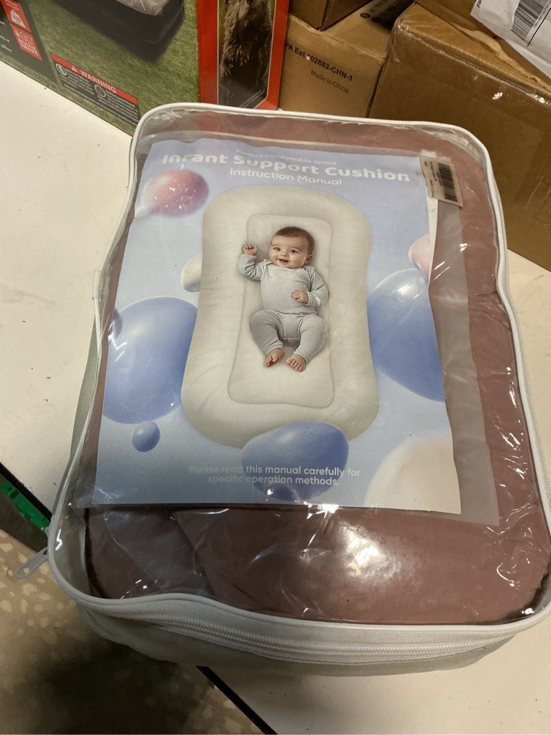 Condition photo showing New/Like New for infant support cushion - baby support cushion for newborn, 0-24 months, breathable cotton tummy time mat, supervised use, portable newborn essentials for home and travel, dustypink (cover included)
