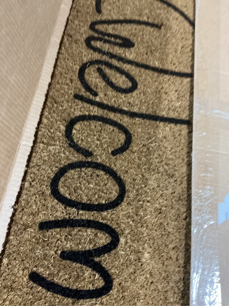 Condition photo showing Good Condition for Calloway Mills 120521729 Palm Welcome 17"x29" Coir with Vinyl Backing Doormat