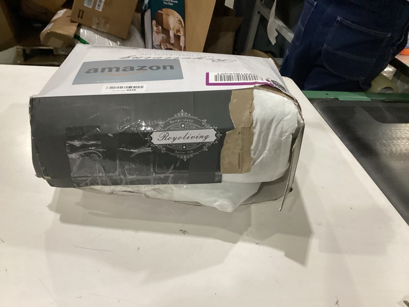 Condition photo showing As Is for Royoliving Premium Feathers Down Duvet Insert Comforter queen size All Season Medium Warmth White 100% Cotton Cover with Corner Tabs White queen All Season