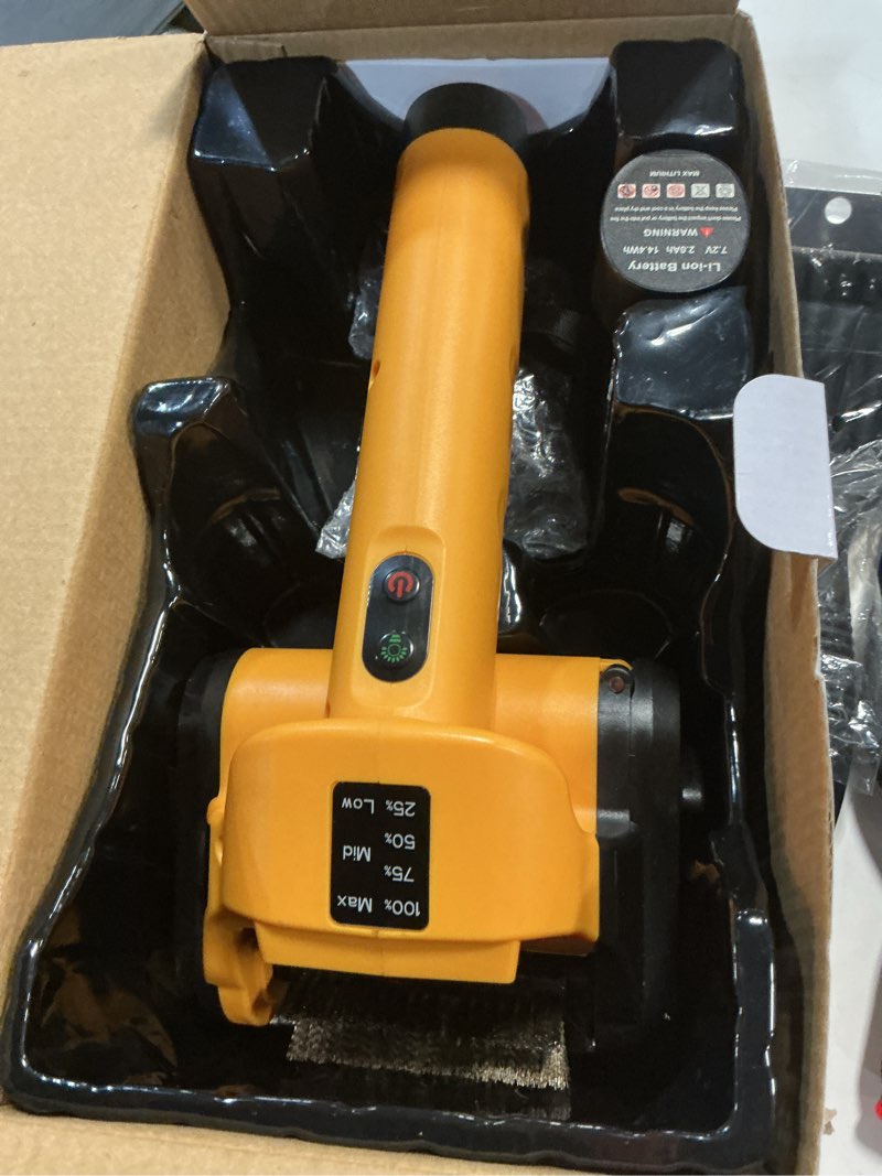 Condition photo showing Good Condition for 5000mah 350 mins runtime electric rotary grill brush, 800rpm powerful outdoor automatic grill cleaning brush, 304 stainless steel no bristle shedding cordless bbq cleaner yellow grill brush with 6.7 inch handle