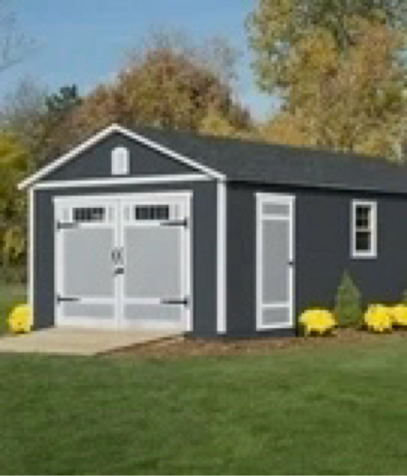 (pick up 2 boxes )) Handy Home Products Manhattan 12 ft. x 24 ft. Garage Wood Shed