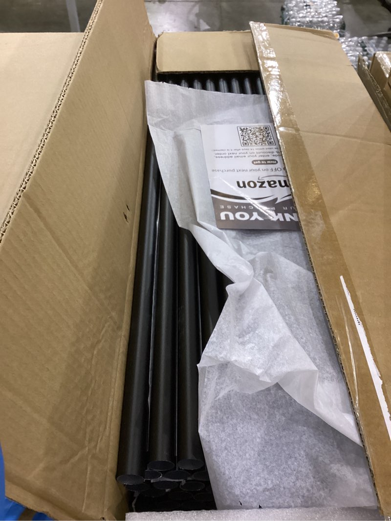 Condition photo showing New/Like New for 105 Pack 26 inch Aluminum Balusters for Deck Railing,Black Round Metal Spindles for Staircase,3/4" Diameter Hollow Deck Ballasters with Screws and Connectors for Railing Fencing Porch Stair Spindles 26in 105