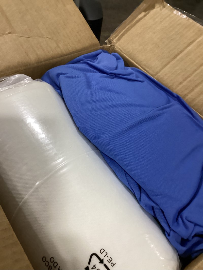 Condition photo showing Good Condition for california umbrella outdoor chaise lounge cushion, 24 x 78 inch, premium outdoor memory foam, fade resistant solstice olefin fabric, patio lounger cushion with fabric ties, frost blue