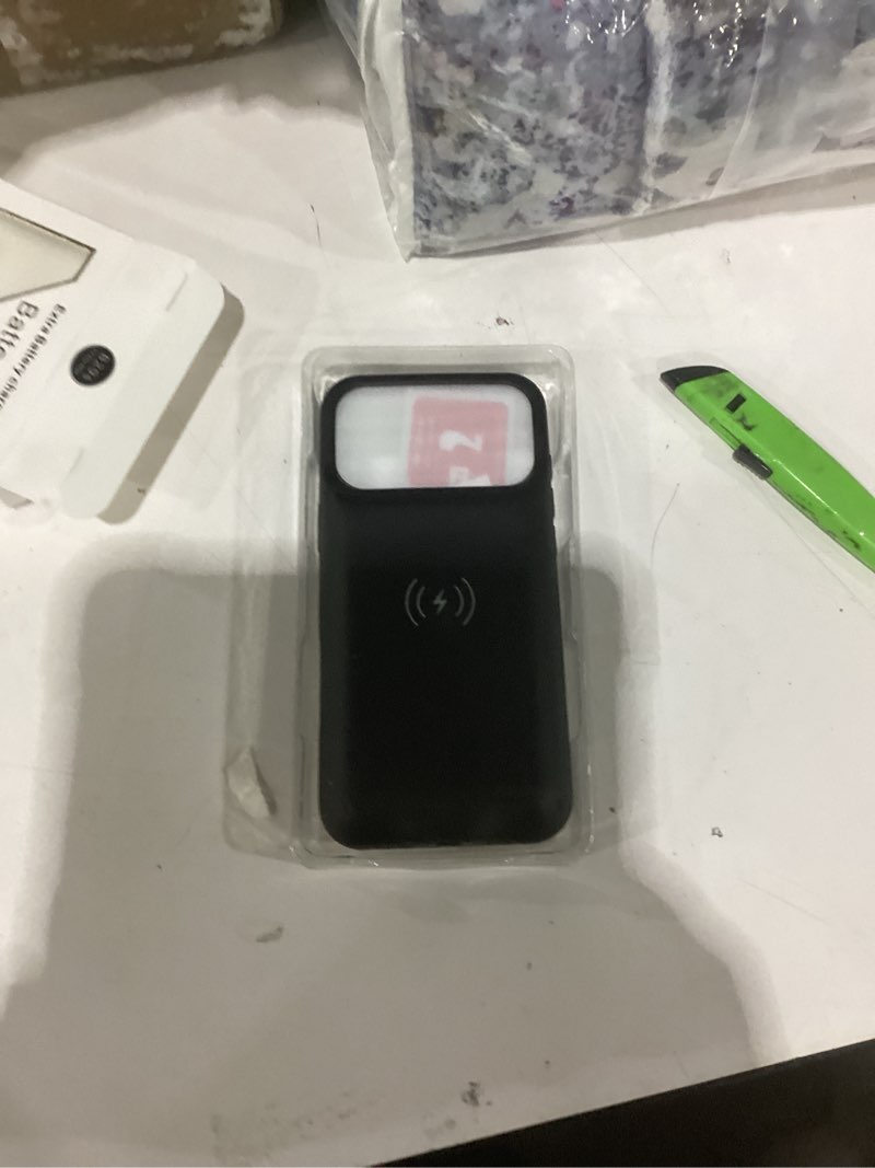Condition photo showing New/Like New for Battery Case for iPhone 17 Pro Max, 12000mAh Protective Charging Case with Wireless Charging Compatible with iPhone 17 Pro Max (6.9 inch) Rechargeable Battery Pack Charger Cover with Carplay (Black) iPhone 17 Pro Max Black -12000mAh