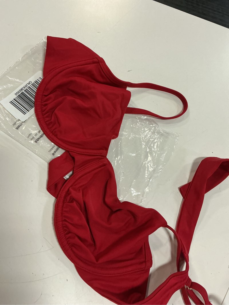 Condition photo showing Good Condition for italian demi bikini top, m, cherry