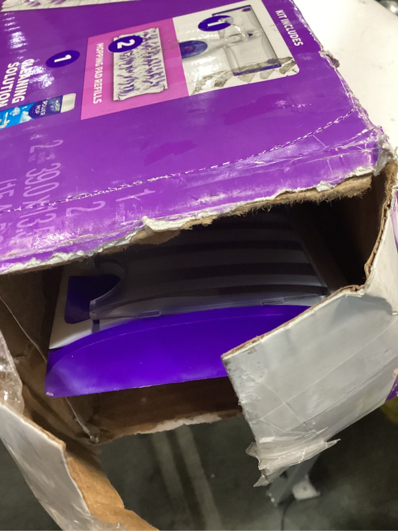 Condition photo showing As Is for swiffer powermop multi-surface mopping kit lavender