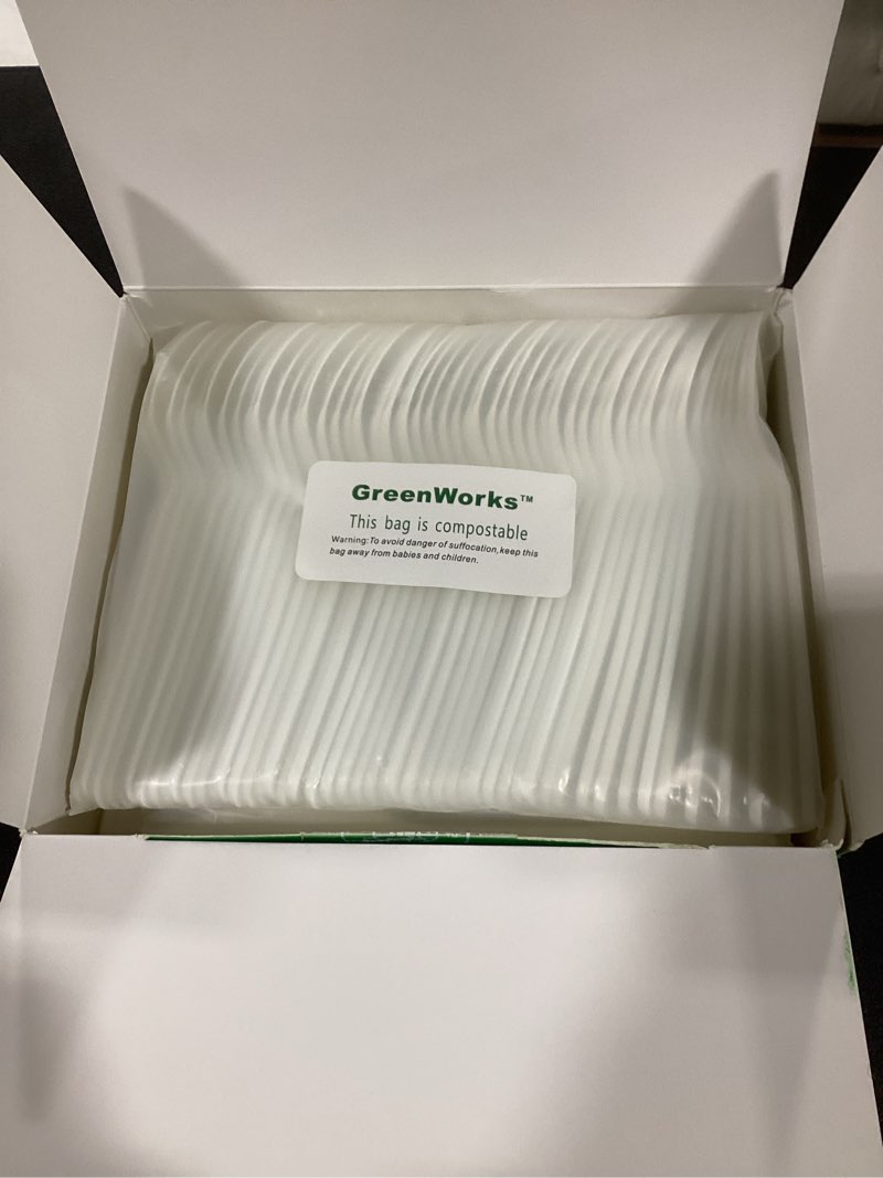 Condition photo showing New/Like New for GreenWorks 150 Count 7" Heavy-duty Compostable Utensils,50 Forks 50 Spoons 50 Knives Cutlery Set,BPI Certified Large Disposable Flatware Set