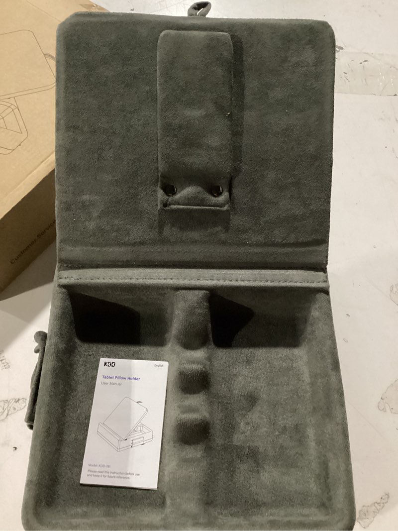 Condition photo showing Good Condition for kdd tablet pillow holder, foldable ipad stand for lap, bed and desk -tablet soft pad dock with pocket & stylus mount compatible with ipad pro 12.9, 10.5, 9.7 air mini 6 5 4 3, galaxy tab,e-reader blue