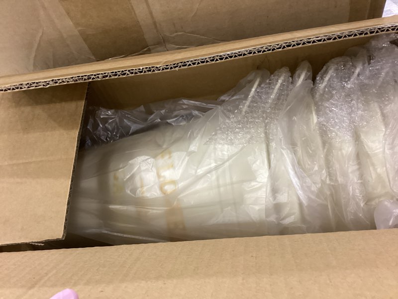 Condition photo showing As Is for 6 Pcs 12 Inch Flower Buckets for Flower Bar,Galvanized Metal Vases with Handles,Farmhouse Decorative Tall Flower Bucket,Rustic French Tin Planter Buckets for Wedding Decor,Flower Display Bar