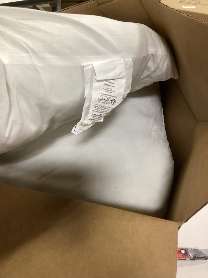 Condition photo showing As Is for Amazon Basics Square Hypoallergenic Pillow Insert, Sofa Bed Couch Decorative Stuffer, 18", 4 Pack 18 x 18 inches 4 Pack
