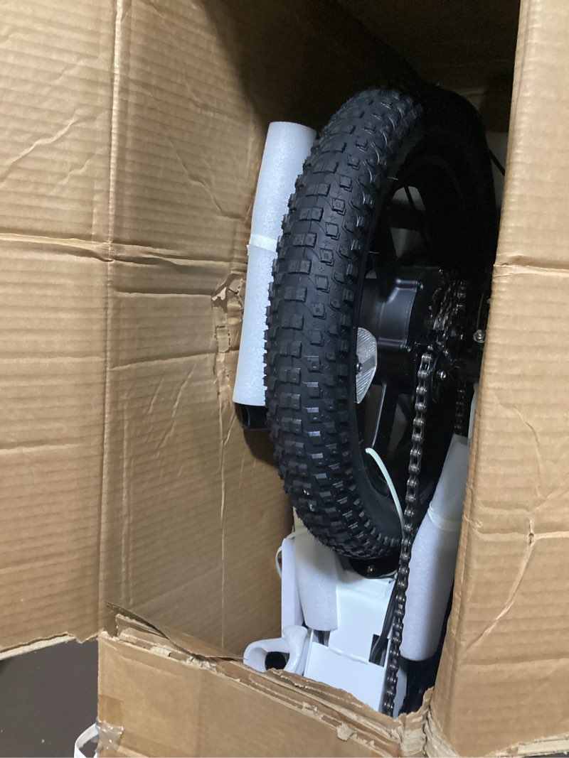 Condition photo showing New/Like New for vivi gopina electric bike, peak 500w step thru electric bicycle, 16" x 3.0 fat tire electric bike, 48v removable battery, up to 40 miles,7 speed, lcd display, 20mph, sgs certified to ul2849 l-white