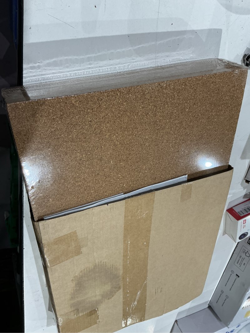 Condition photo showing Good Condition for dollar boss cork board tiles, 6 packs 12" x 12" 1/2" thick cork bulletin board self adhesive corkboards for walls with 60 pushpins for home office kitchen school decor display cork 6 pcs