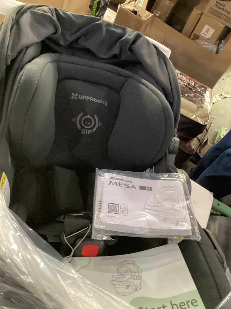Condition photo showing New/Like New for UPPAbaby Mesa V3 Infant Car Seat - Easy Installation + SmartSecure Technology - Attaches to Stroller | Base + Infant Insert Included - Jake (Charcoal)