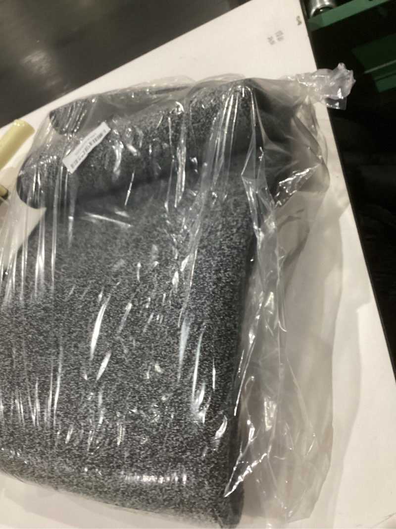 Condition photo showing Good Condition for Runner Rug with Non Slip Rubber Backing, Washable Soft Floor Carpet for Kitchen, Hallway, Entryway Indoor, Bedroom, Laundry, Low Pile Area Rugs, Solid color with Pointillism style, 2*10 ft BLACK Black 10' x 2' (Runner)