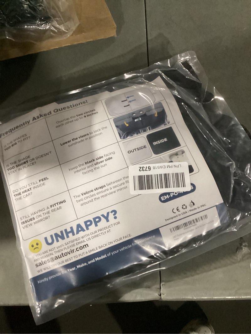 Condition photo showing As Is for Foldable Windshield Sun Shade for Car – 280T Reflective UV and Heat Shield with Storage Bag | Keeps Interior Cool | Universal Fit for Sedans, SUVs, and Trucks – Standard (64" x 32") Medium