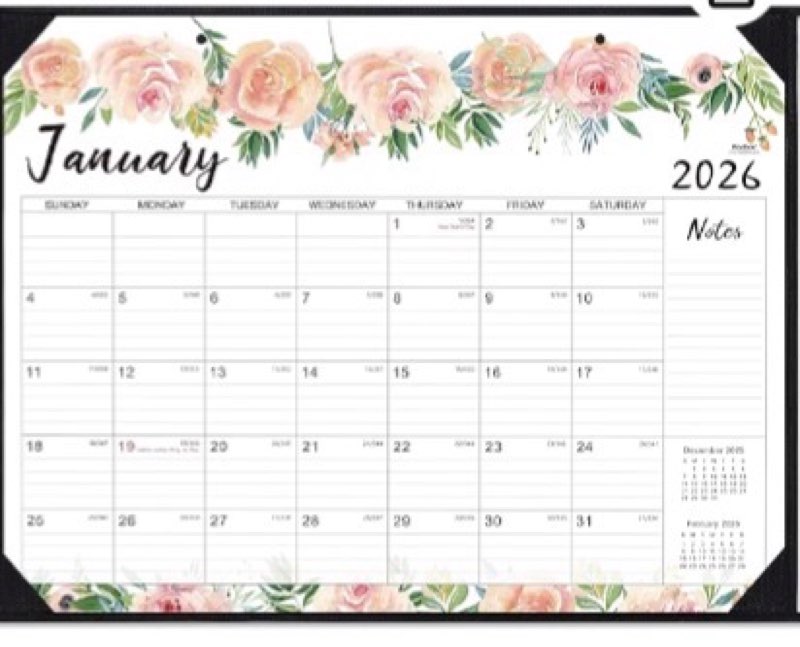 2026 Desk Calendar - Jan 2026 - Dec 2026, 12 Months Large Monthly Desk Calendar 2026, 22" x 17", Des
